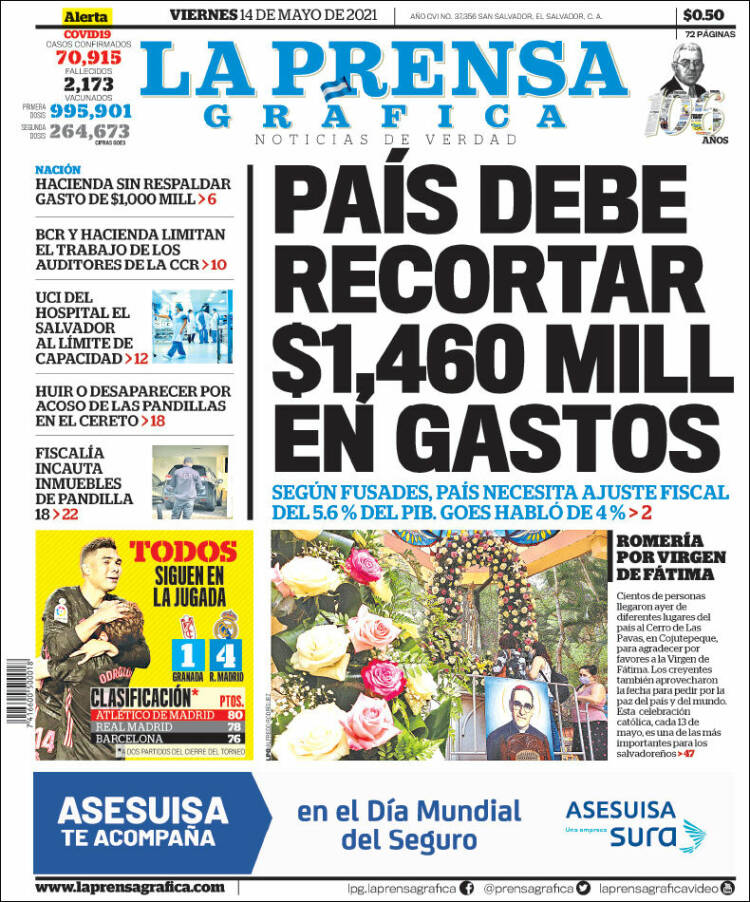 Portada de La Prensa Gráfica (El Salvador)