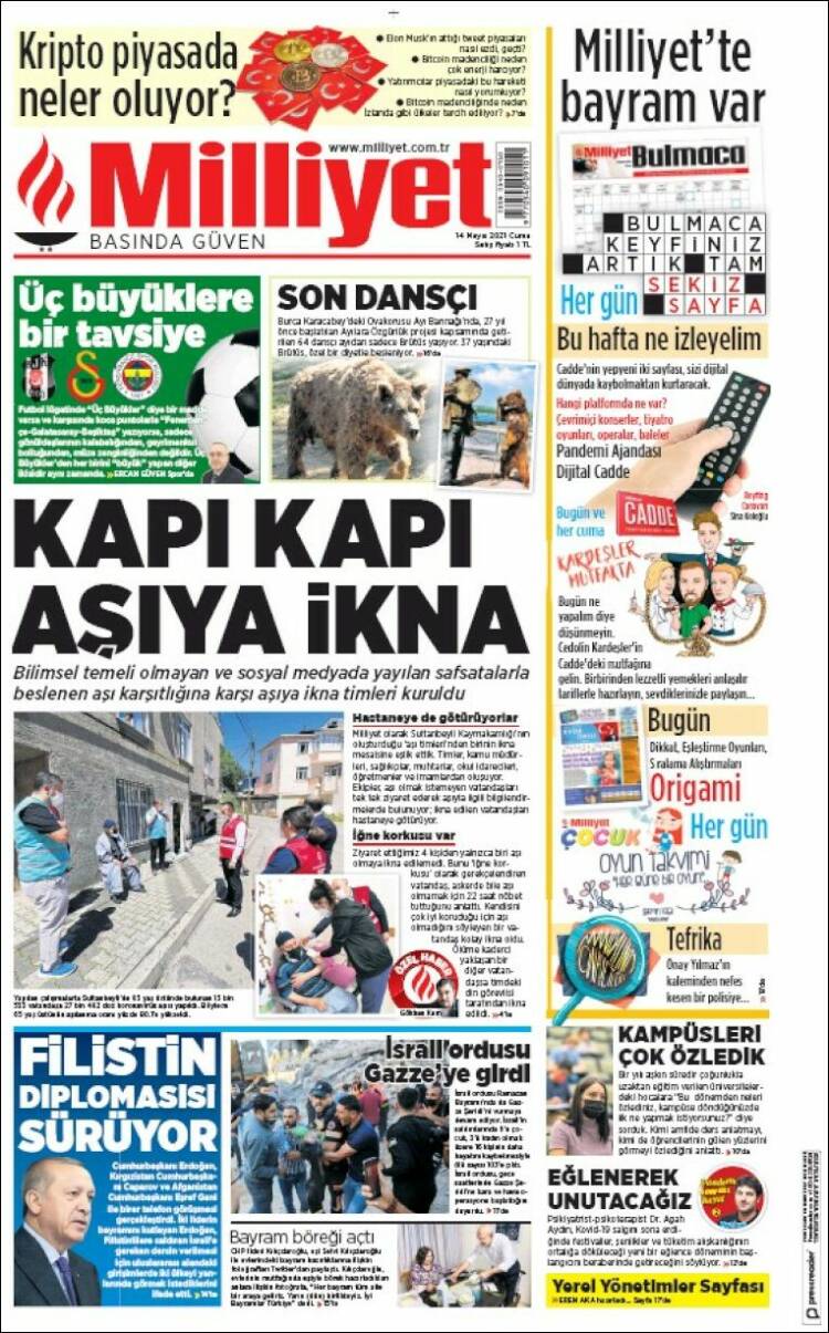 Portada de Milliyet (Turqu&iacute;a)