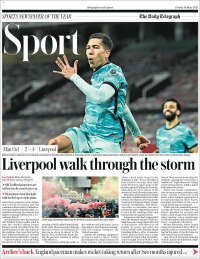 Portada de Telegraph Sport (Reino Unido)