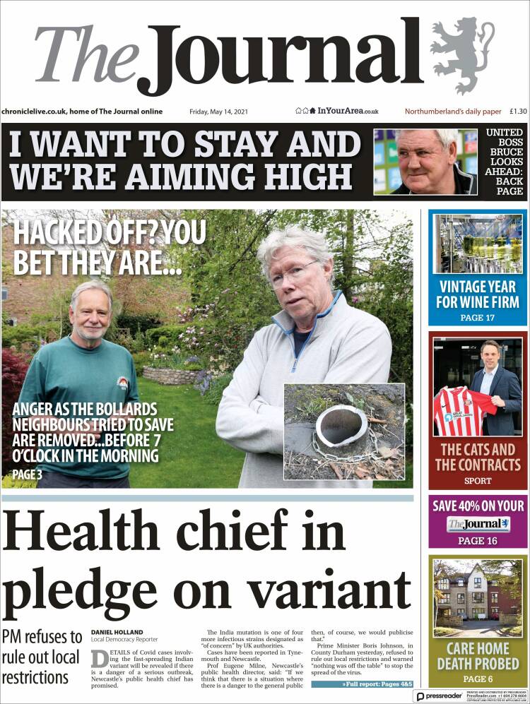 Portada de The Journal (Reino Unido)