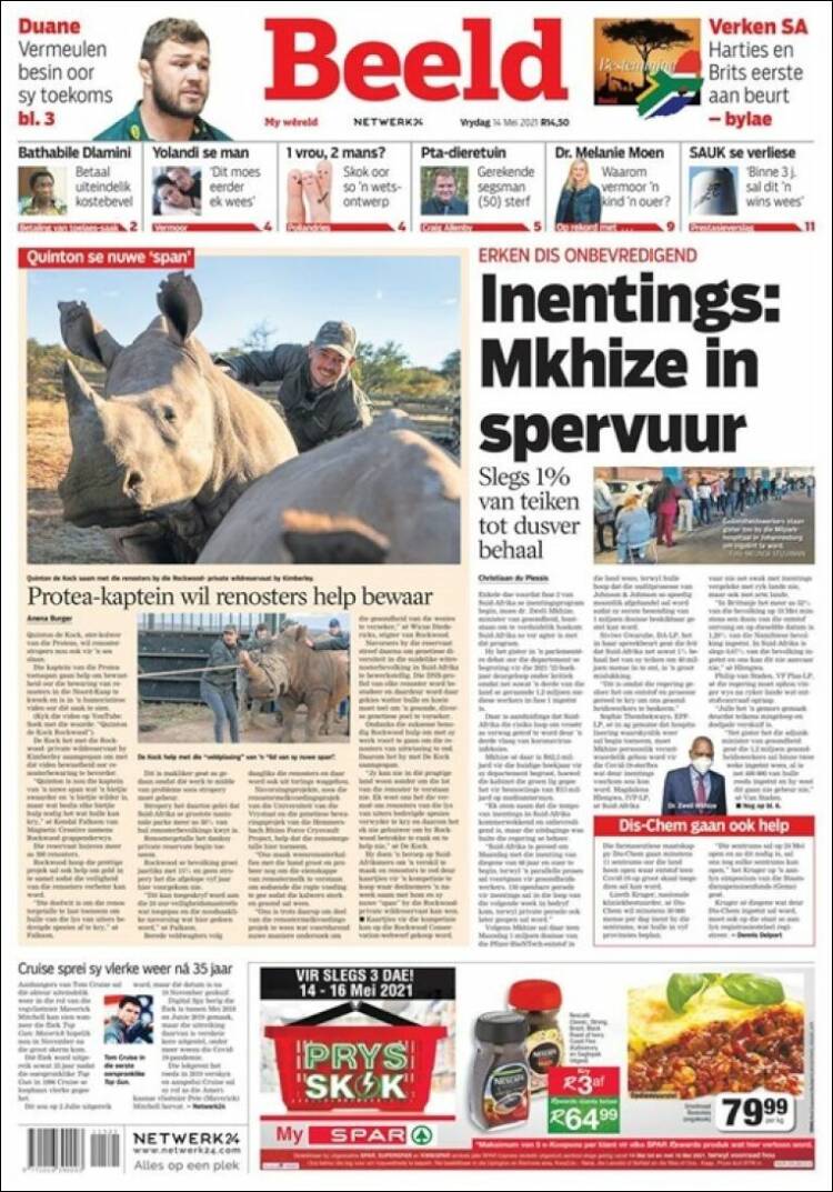 Portada de Beeld (Sud&aacute;frica)