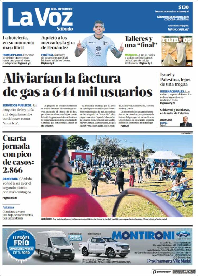 Portada de La Voz del Interior (Argentina)