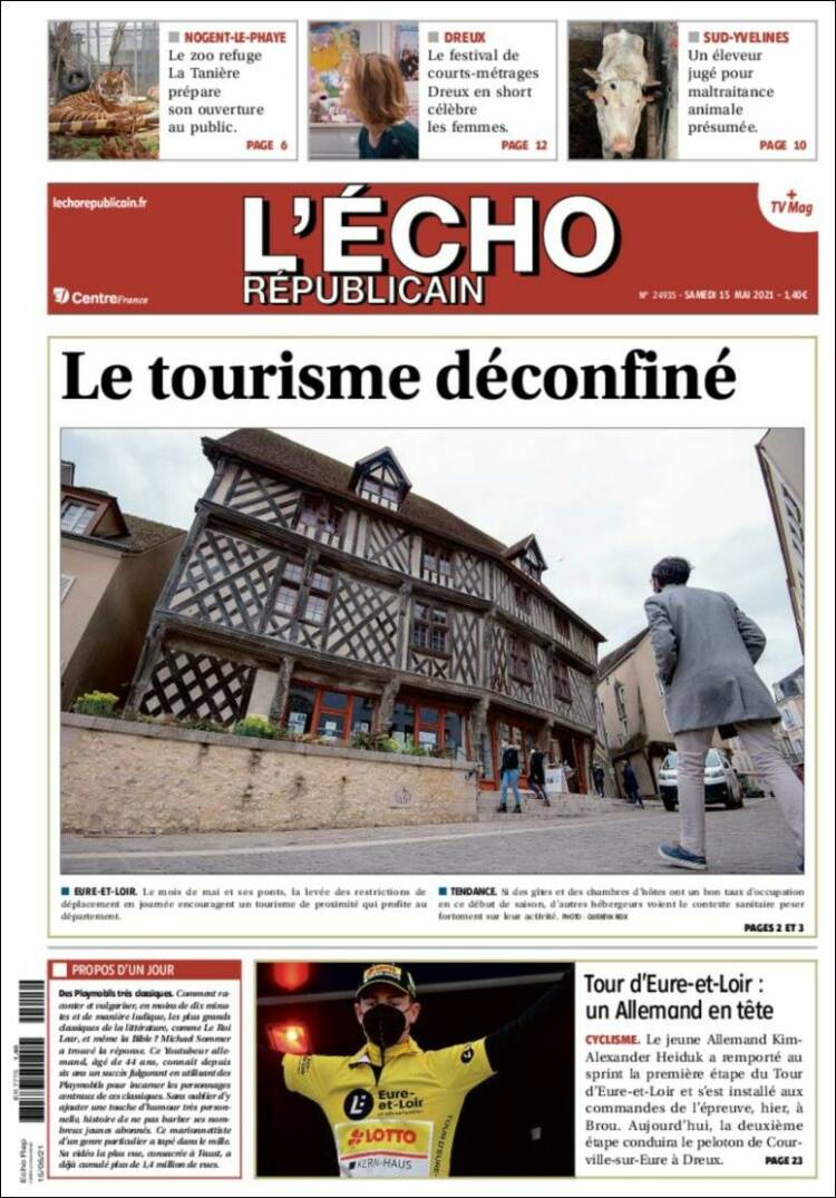 Portada de L'Echo Républicain (Francia)