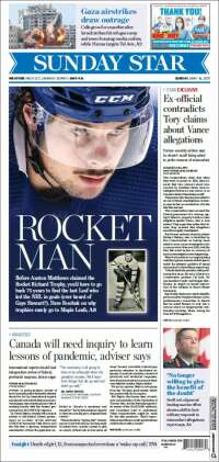 Portada de The Toronto Star (Canadá)