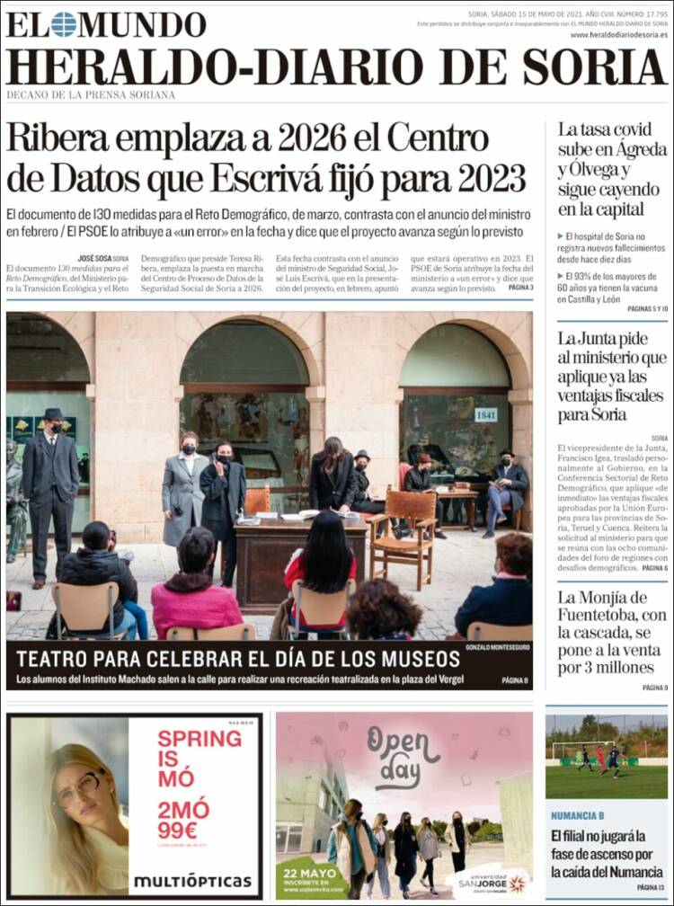 Portada de Heraldo de Soria (España)