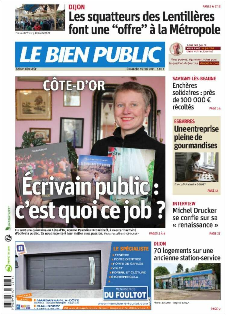 Portada de Le Bien Public (Francia)