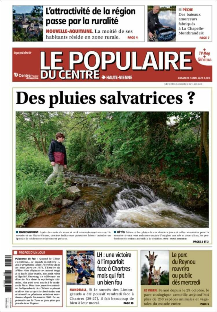 Portada de Le Populaire du Centre (Francia)