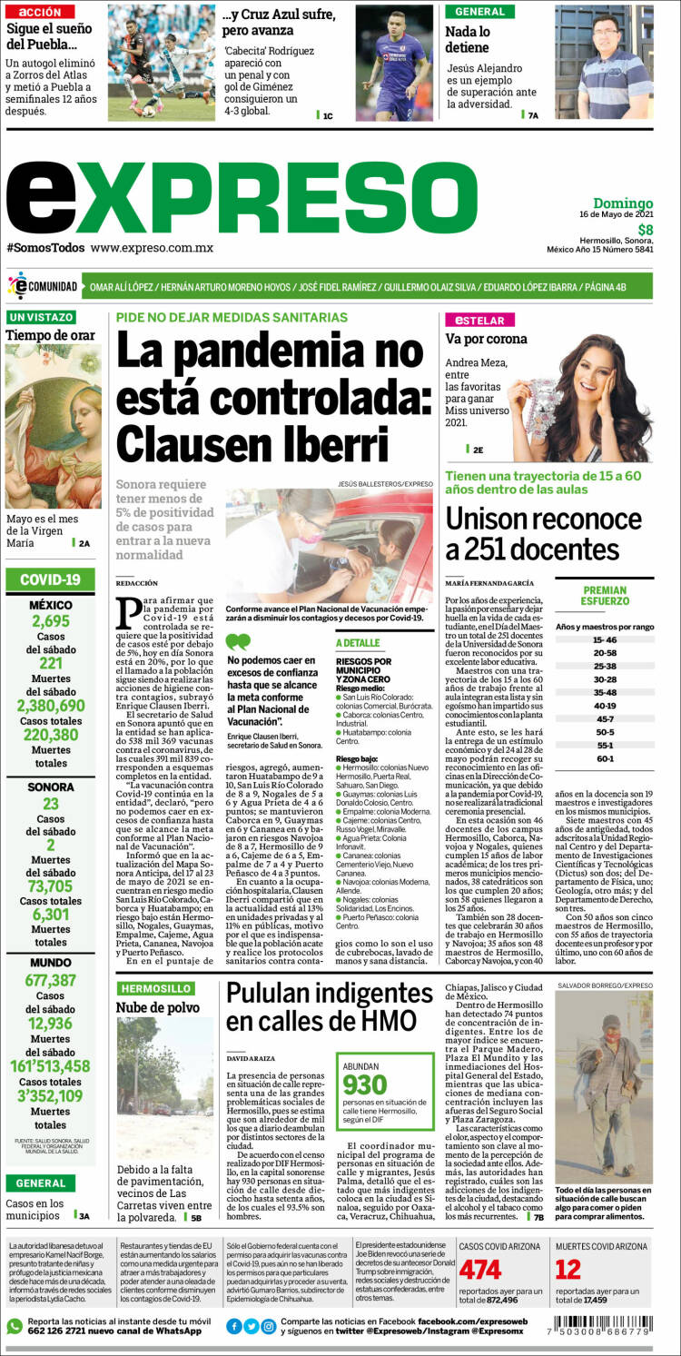 Portada de Expreso (México)