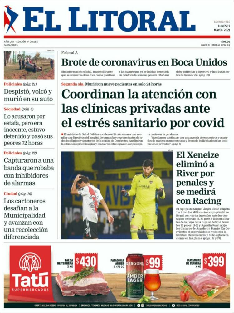 Portada de El Litoral Corrientes (Argentina)