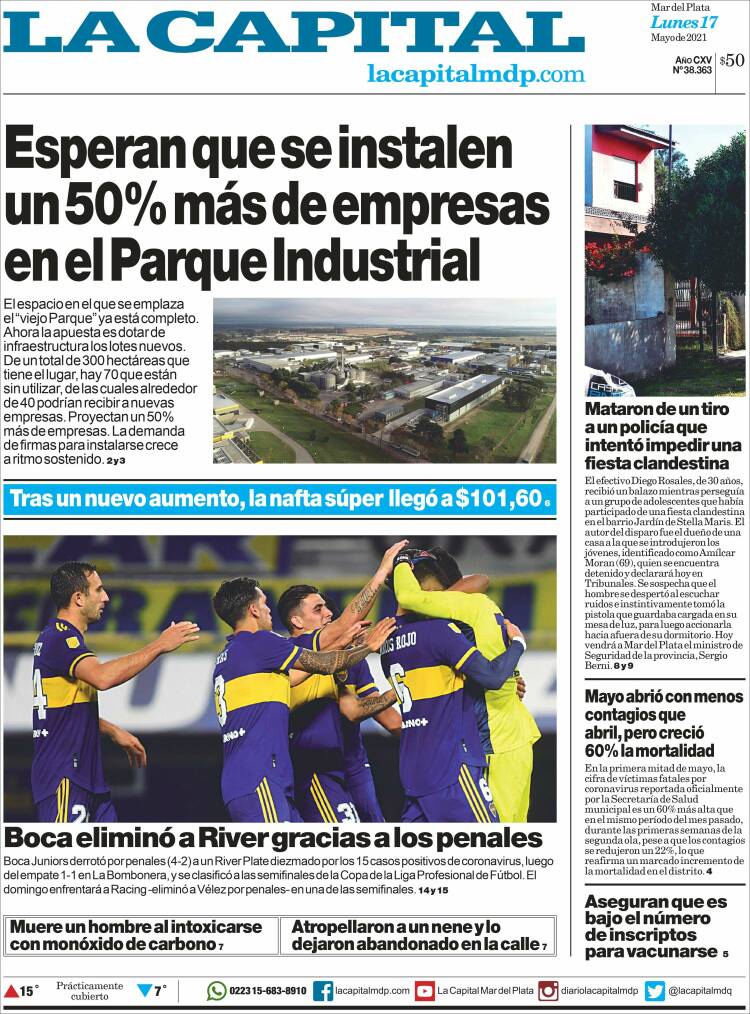 Portada de Diario La Capital - Mar del Plata (Argentina)