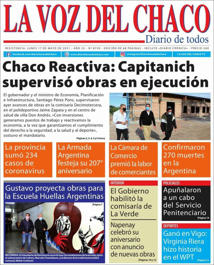 Portada de La Voz del Chaco (Argentina)