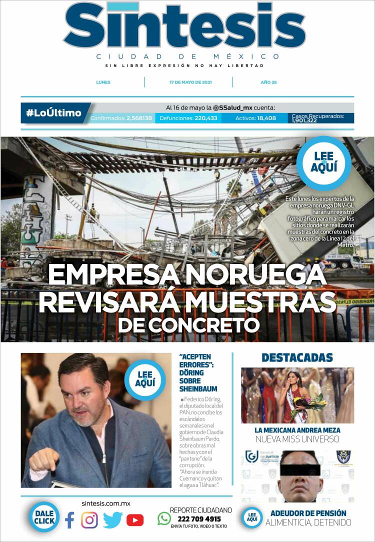 Portada de Síntesis Nacional (México)