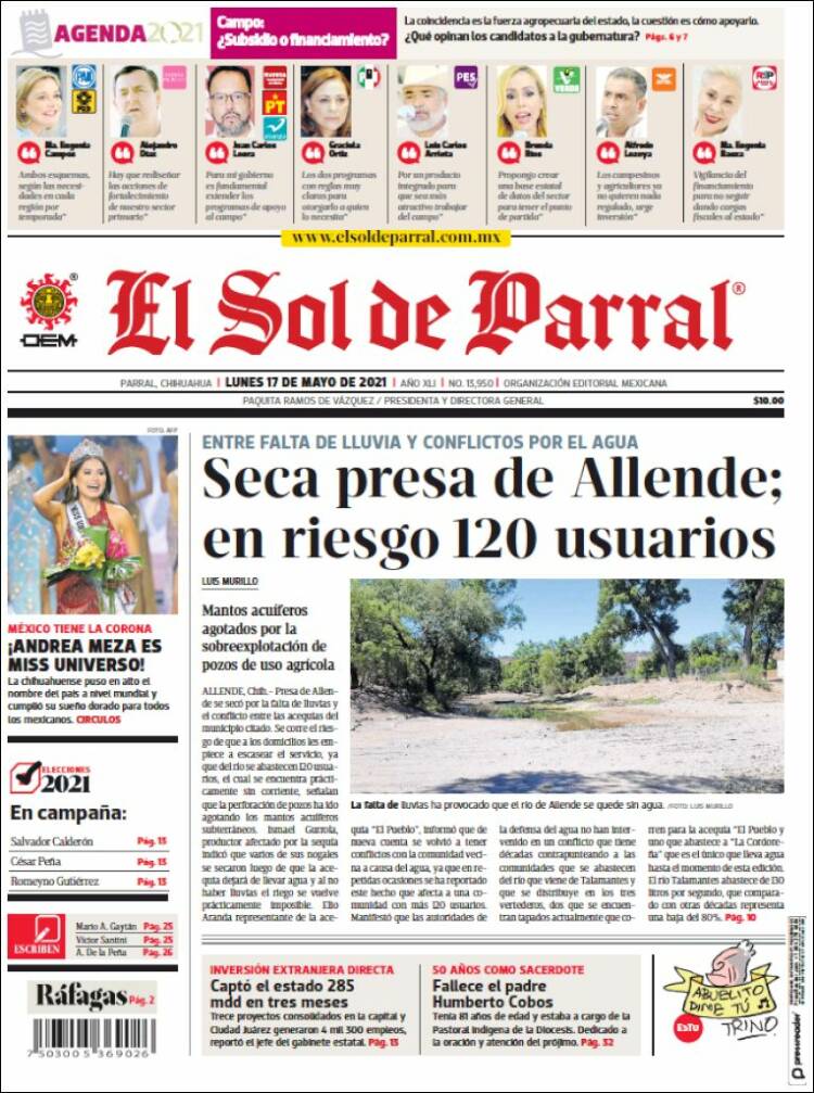 Portada de El Sol de Parral (México)