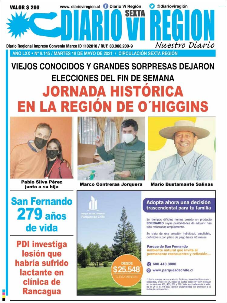 Portada de Diario VI Región (Chile)