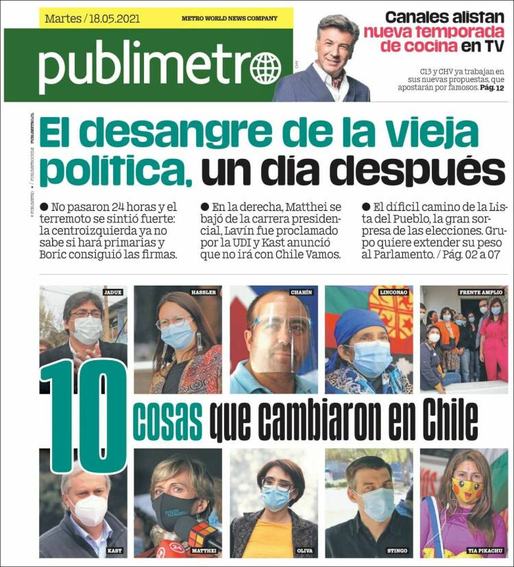 Portada de Publimetro (Chile)