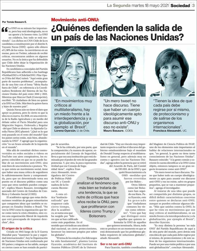 Portada de La Segunda (Chile)