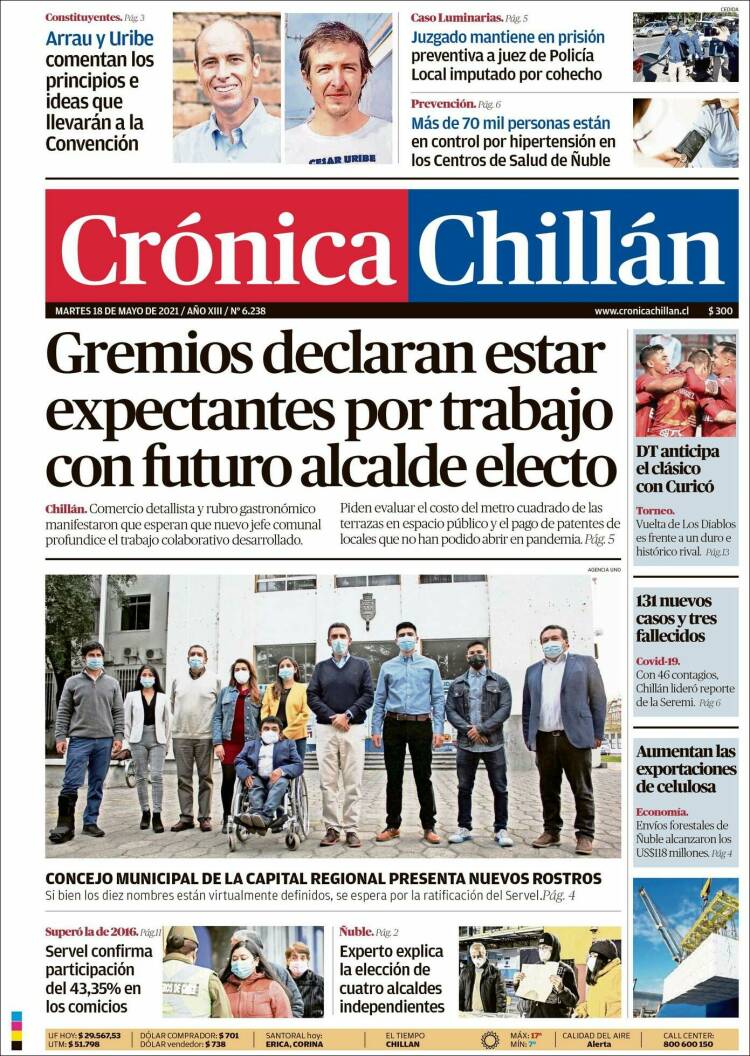 Portada de Crónica Chillán (Chile)