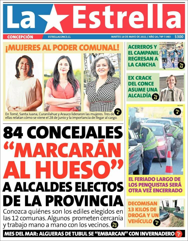 Portada de La Estrella de Concepción (Chile)