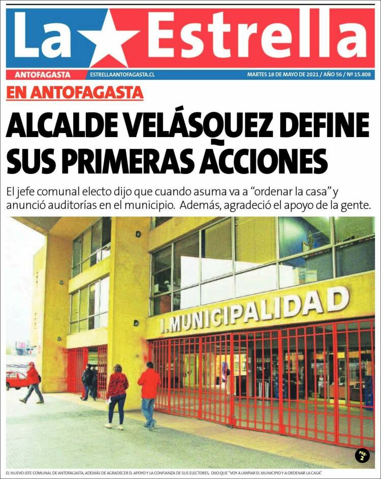 Portada de La Estrella del Norte (Chile)