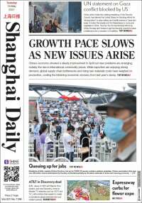 Portada de Shanghai Daily (China)