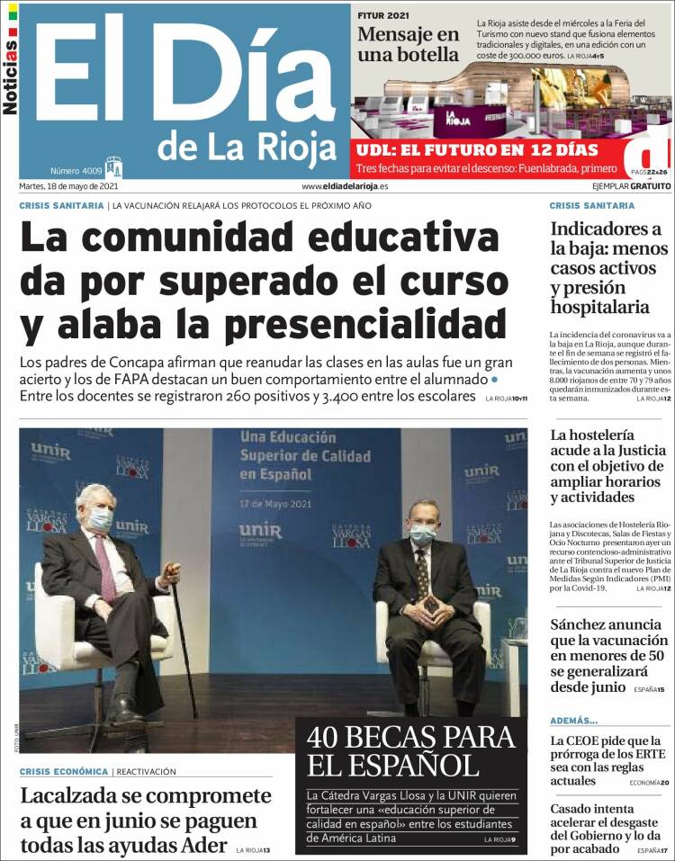 Portada de El Día de La Rioja (España)