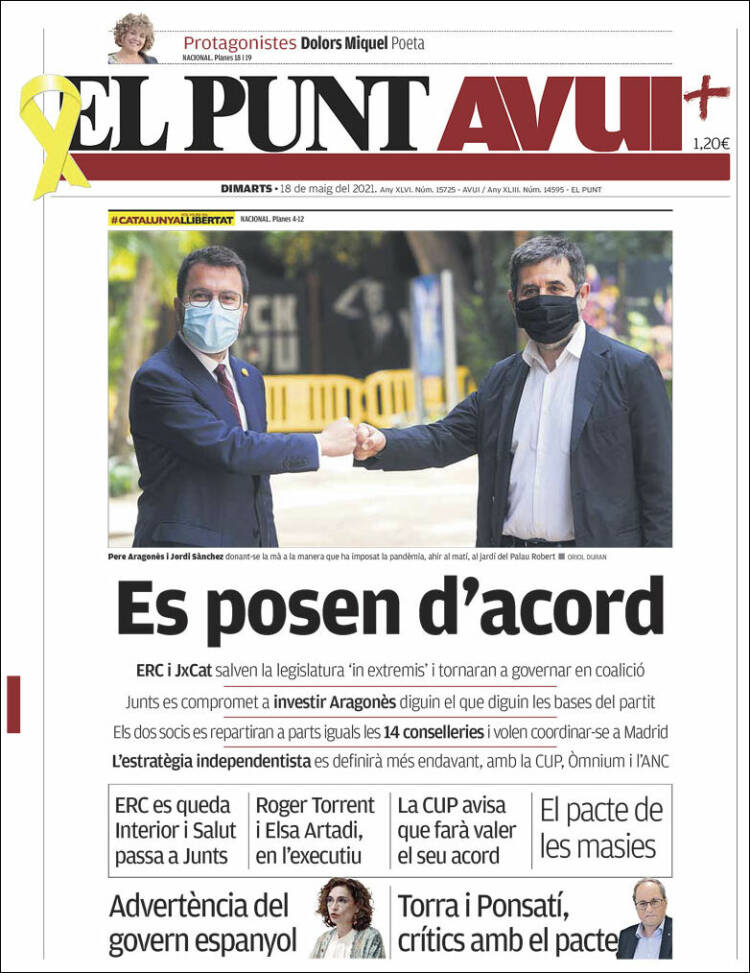 Portada de El Punt Avui (España)