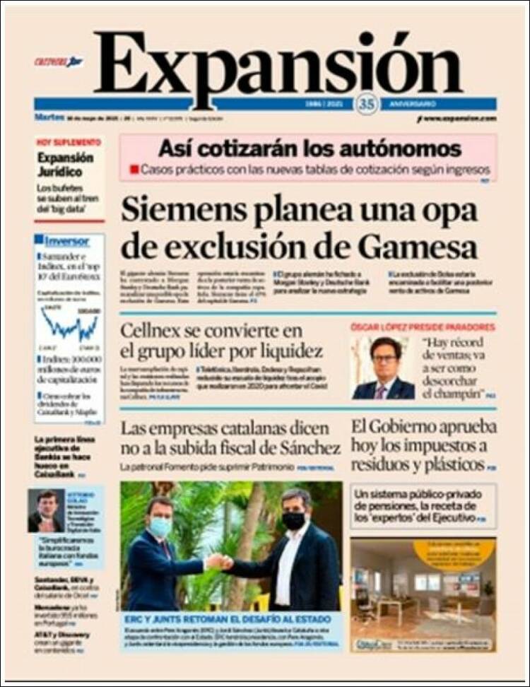Portada de Expansión (Espa&ntilde;a)