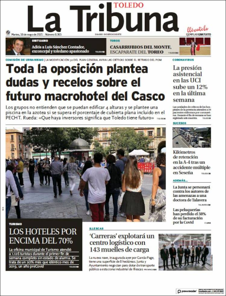 Portada de La Tribuna de Toledo (España)