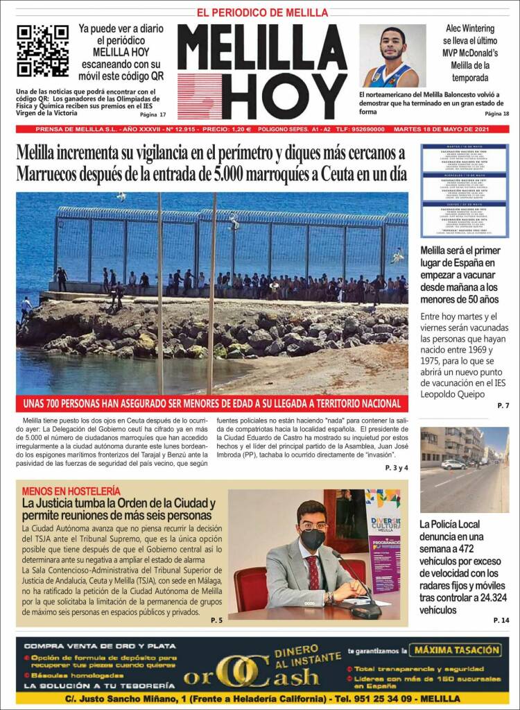 Portada de Melilla Hoy (España)