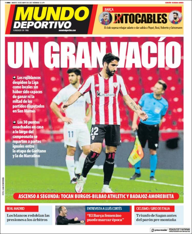 Portada de Mundo Deportivo Bizkaia (España)
