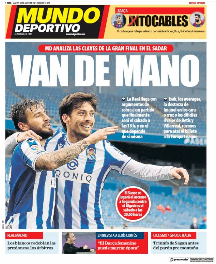 Portada de Mundo Deportivo Gipuzkoa (España)