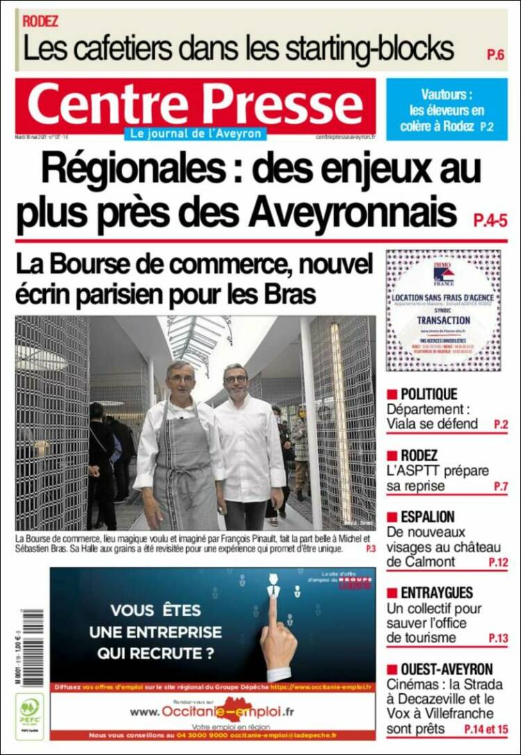 Portada de Centre Presse (France)
