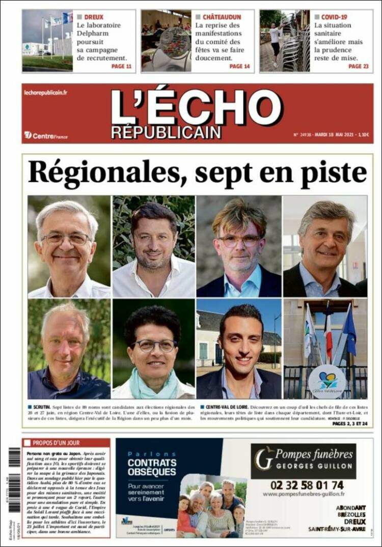 Portada de L'Echo Républicain (Francia)