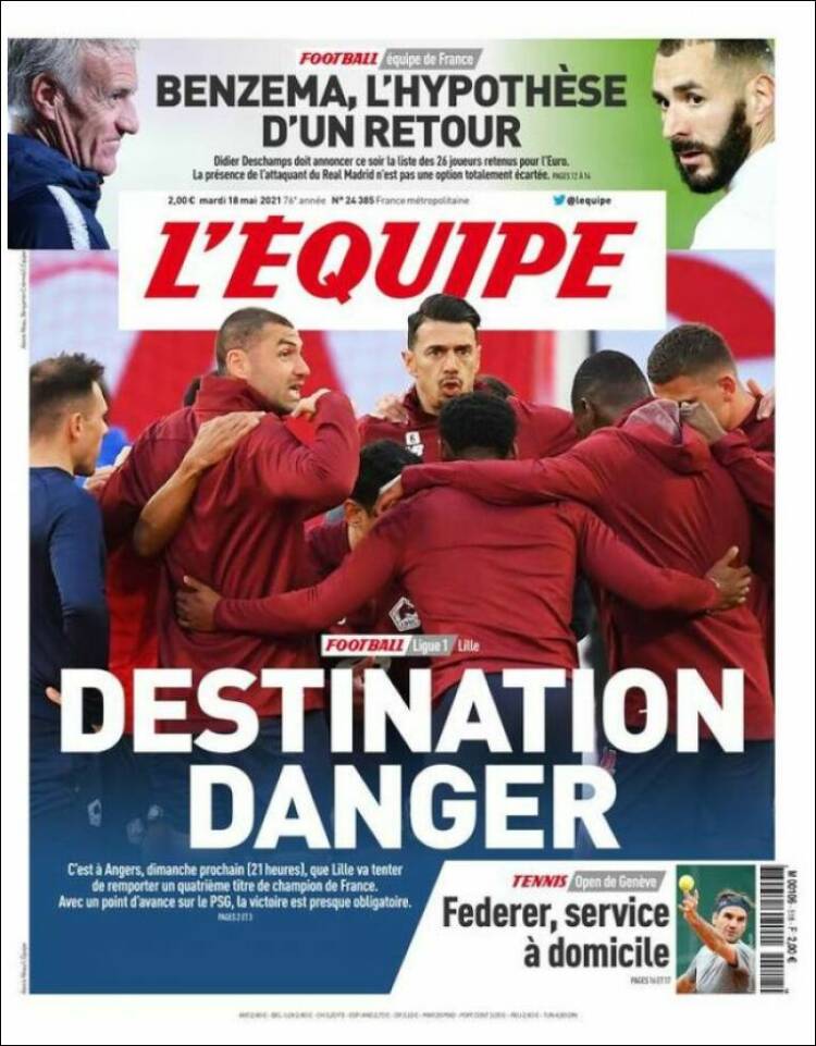 Portada de L'Equipe (France)
