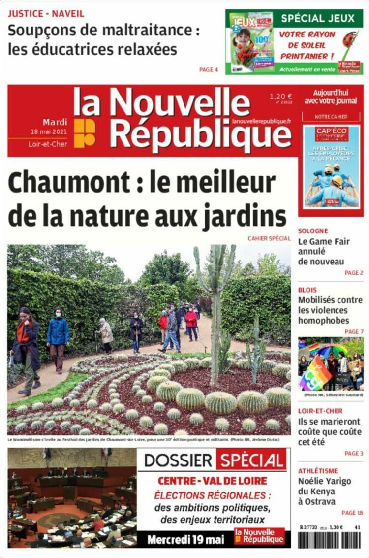 Portada de La Nouvelle Republique (France)