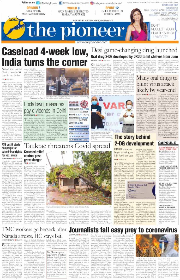 Portada de The Pioneer (India)