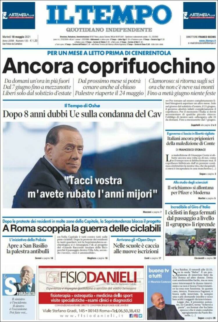 Portada de Il Tempo (Italie)