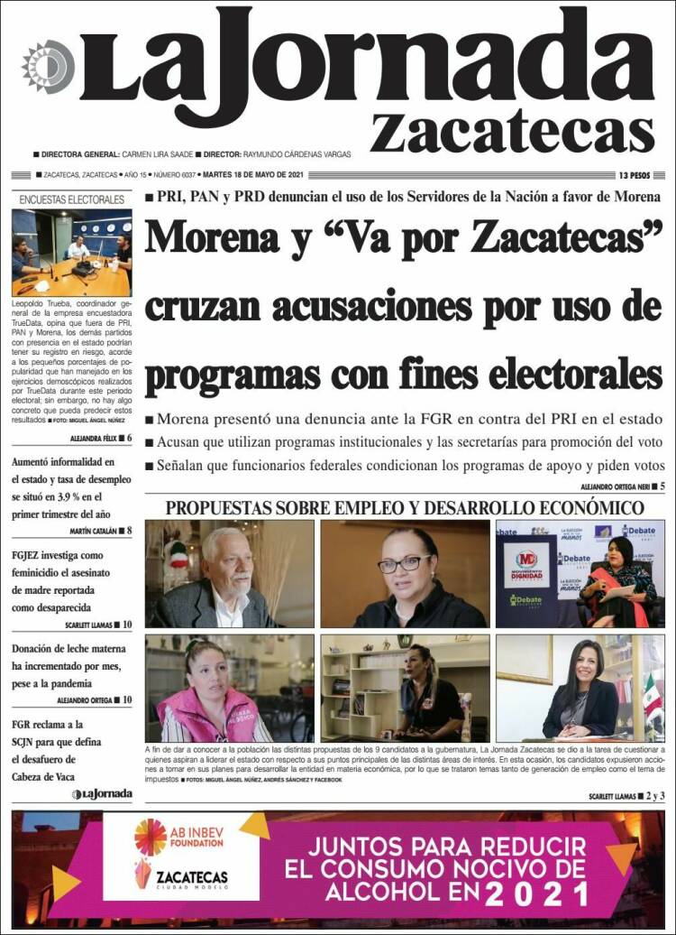 Portada de Jornada de Zacatecas (Mexique)