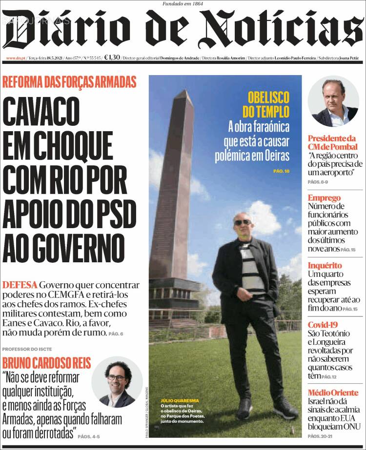 Portada de Diário de Noticias (Portugal)