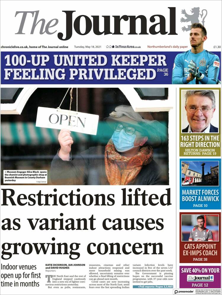 Portada de The Journal (Reino Unido)