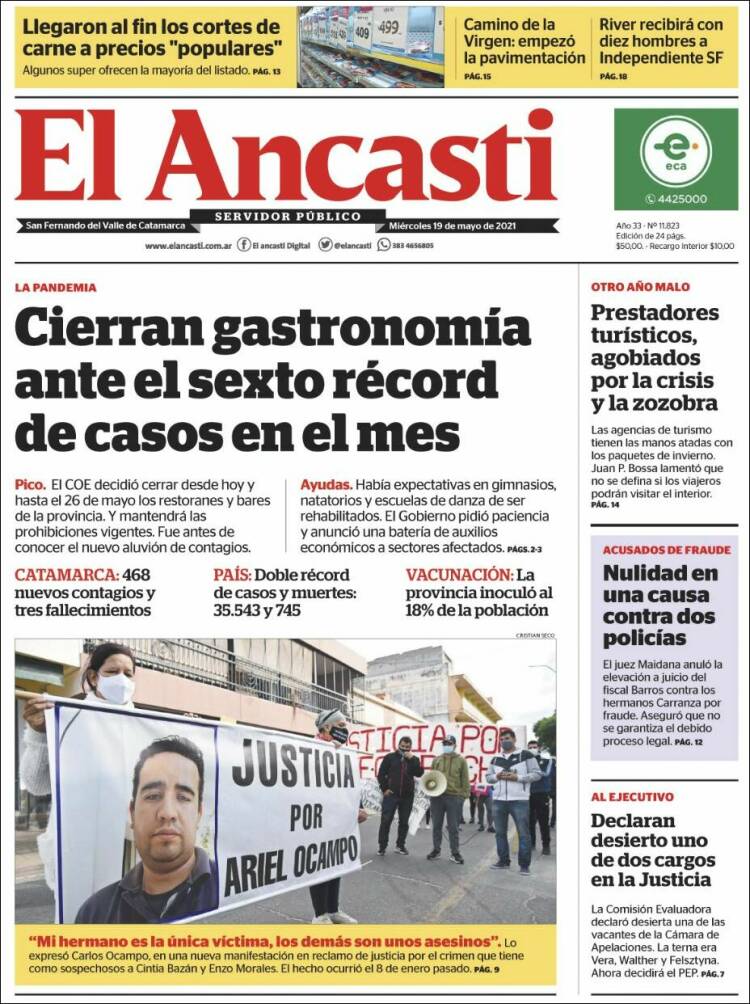 Portada de El Ancasti (Argentina)