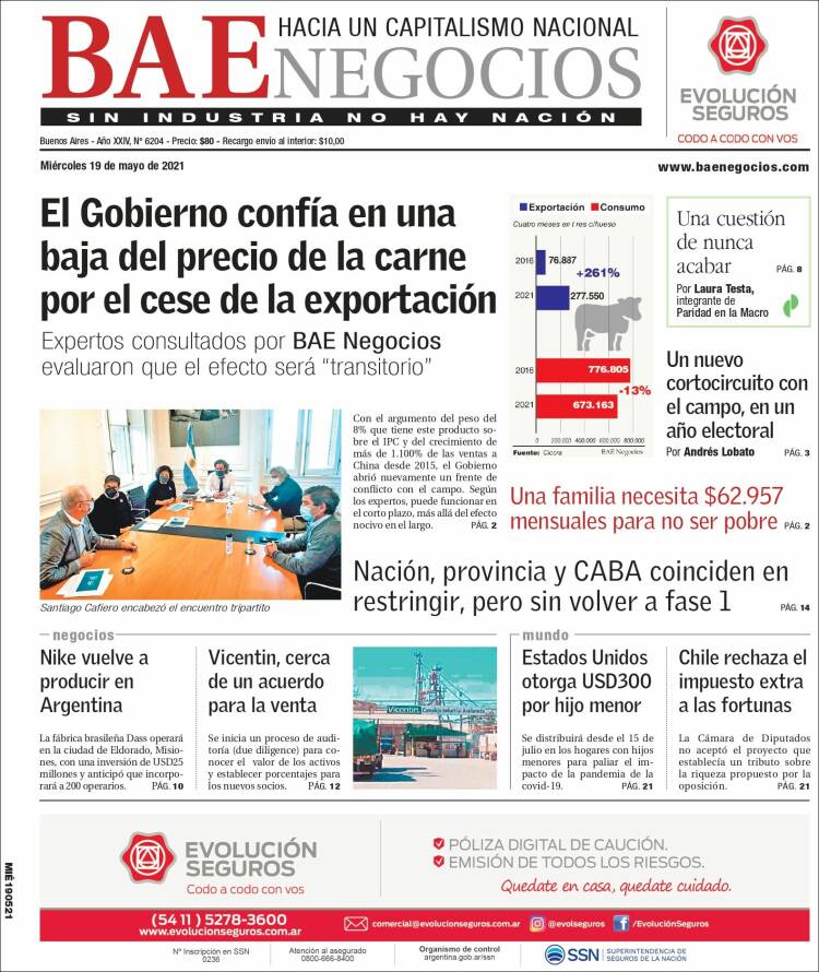 Portada de Buenos Aires Económico (Argentina)