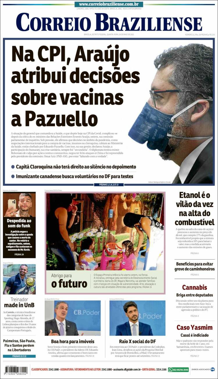 Portada de Correio Braziliense (Brasil)