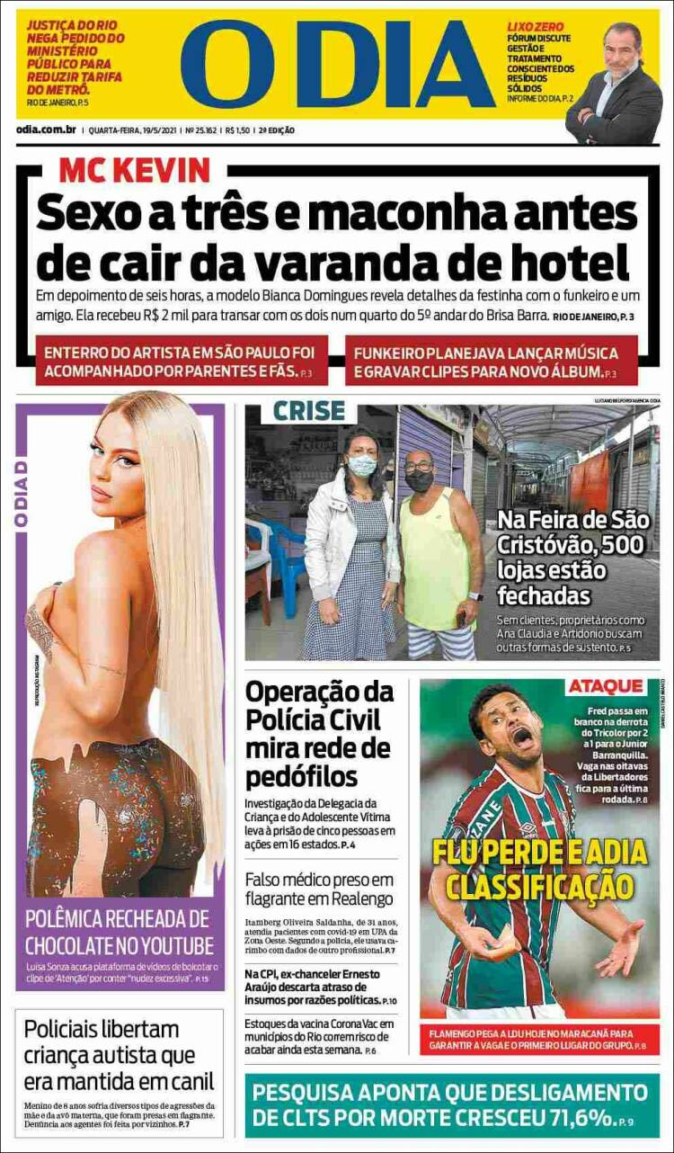 Portada de O Dia (Brasil)