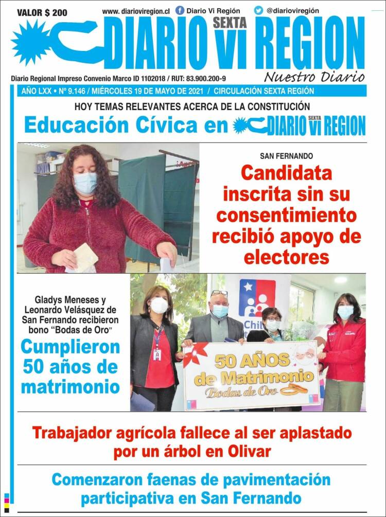 Portada de Diario VI Región (Chile)