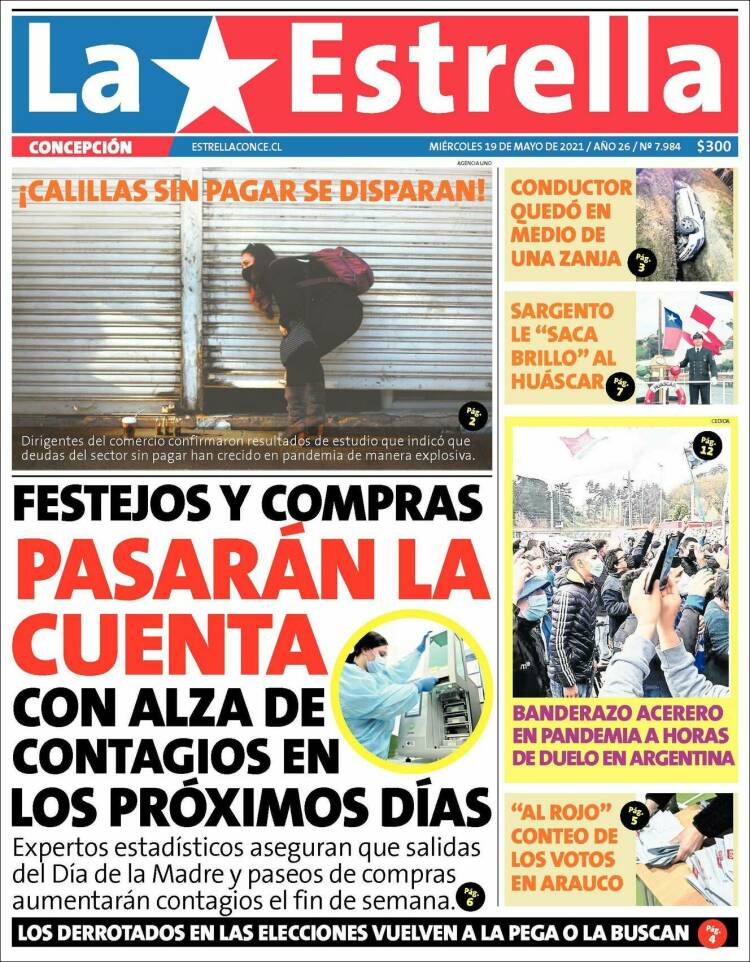 Portada de La Estrella de Concepción (Chile)