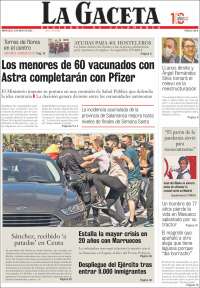 Portada de La Gaceta de Salamanca (España)