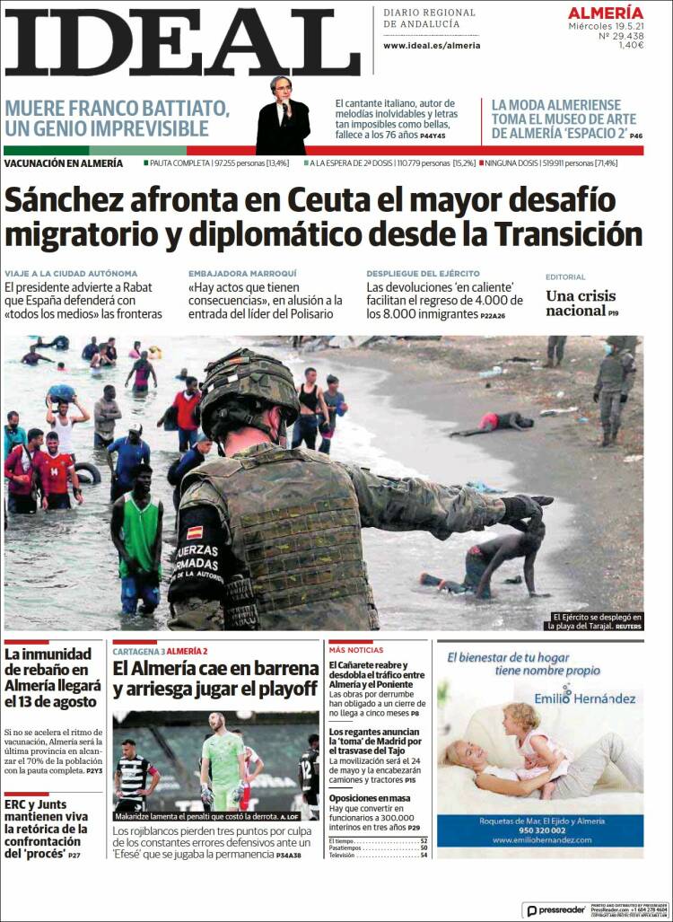 Portada de Ideal Almeria (Espagne)