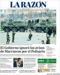 Portada de La Razón (España)