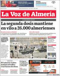 Portada de La Voz de Almería (Espagne)